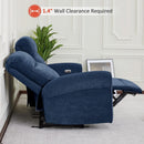 64.6 Inch Wall Hugger Loveseat Navy Blue Space Saving
