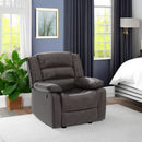 Manual Recliner Chair In Dark Brown Breathable Faux Leather