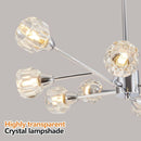 Modern Crystal Chandeliers, 9 Lights Chrome Chandelier for Living Room Bedroom, Dining Room Chandelier Over Table, Kitchen Light Fixtures(Bulbs Not Included)
