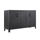 Mirod Farmhouse Style 4-Door Cabinet with Natural Finish, A Rustic Accent for Entryways or Small Spaces