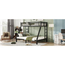 Metal Twin XL over Queen Bunk Bed for Teens and Adults,Space-Saving/Noise Reduced/No Box Spring Needed,Black