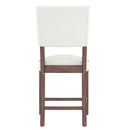 5-Piece Counter Height Dining Set, Faux Marble Bar Table with 4 Upholstered Chairs, Mid-Century Style for Kitchen or Small Spaces