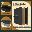 Fabric Dresser 5 Drawer Tall Storage Charcoal Black