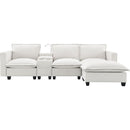[VIDEO+NEW]109*57' Modern Sectional Cloud Sofa with Console,USB charger,Reading Light,Cup Holder,Wide Seat,4 Seat Chenille Modular Couch,Storable Indoor Funiture for Living Room,Apartment,2 Colors
