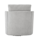 Modern 360° Swivel Accent Barrel Armchair in Grey Chenille, 29.9' Upholstered with Curved Design for Living Room, Bedroom, Office, and Hotel
