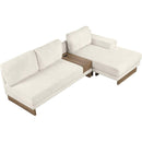 114" L-shaped Sofa Sectional Sofa with Two USB Ports and Two Power Sockets, a Storage Drawer and a Reversible Chaise Lounge for Living Room, Beige