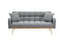 69 Inch Sofa Bed Gray with Adjustable Teddy Sofa for Small Space Living Room and Bedroom