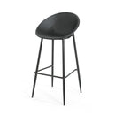 Modern Outdoor Gable Barstool Set of 2 with Weather-Resistant Design in Black Iron and Plastic