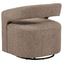 Westhill Boucle Upholstered Swivel Accent Chair Rocky Road