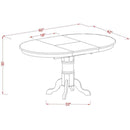 Wooden Oval Kitchen Table Black Finish With Cherry Top