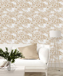Modish Gold Flowers Wallpaper
