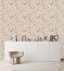 Fashionable Beige Floral Wallpaper Fashionable