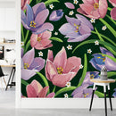 Stylish Dark Tulips Wallpaper Chic