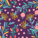 Contemporary Purple Floral Wallpaper