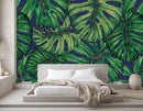 Dark Wallpaper with Monstera Design
