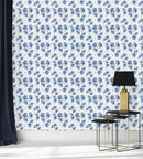 Blue Floral Water Colored Wallpaper