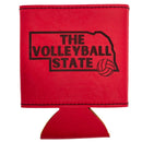 The Volleyball State Leather Koozie | Multiple Colors | Double Play Apparel & Engraving LLC