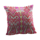 Light Pink Ikat Print Pillow with Yellow Stripe