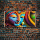 Colorful Buddha Canvas Wall Art, Framed Canvas Print, Buddhism Print, Yoga, Zen Wall Art, Buddha Decor