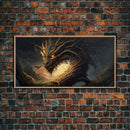 Forest Dragon Nidhogg, Norse Mythology, Framed Canvas Print, Fantasy Dragon Art, Fantasy Decor