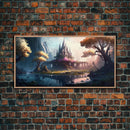 Norse Mythology Art, Alfheim Realm of the Light Elves, Framed Canvas Print, Fantasy Wall Art