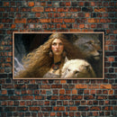 Lady Freya, Nordic / Norse Mythology Art, Framed Canvas Print, Norse Goddess of Love and Fertility