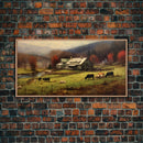 Farm Wall Decor, Country Wall Decor, Farm Animals Wall Decor, Fall Wall Art, Panoramic Wall Decor, Canvas Print, Wall Art, Framed Canvas Art