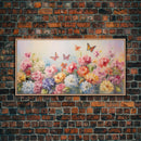 Butterfly Wall Art, Flowers Wall Art, Colorful Fowers, Panoramic Art, Wall Art, Canvas Art, Landscape Art, Meadow Art, Botanical Art