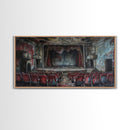 Creepy Abandoned Theater, Framed Canvas Print, Macabre Theatre, Dark Academia, Halloween Decor, Spooky Seasonal Wall Art