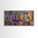 Do Ghost Pirates Eat Pizza? The Answer is Yes. Funny Halloween Wall Art, Framed Canvas Print