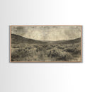 Expansive Desert Landscape with Rolling Hills Framed Canvas Print for Farmhouse Bedroom Wall Art Rustic Home Decoration, Scenic Nature Scene