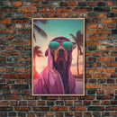 Weimaraner Wall Print, Dog Wall Art, Dog Sunglasses, Dog In Pink Hoodie, Funny Art, Framed Wall Art, Framed Canvas, Wall Print, Wall Canvas