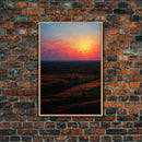 Sunset Over a Texas Field, Canvas Print, Landscape Art, Ready To Hang Wall Art
