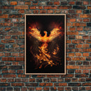 The Phoenix, Symbol of Renewal, Rebirth, Framed Canvas Art, Canvas Print, Canvas  Wall Art, Strength, Transformation and Renewal
