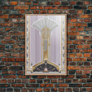 Art Deco Wall art, Framed Canvas Print, Art Deco, Gold art, Pastel colors, Midcentury Modern, Office decor, Living room art, Beautiful art