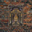 Midcentury Modern Wall art - Framed Canvas Print - Art Deco - Canvas Wall art - Gold & purple art - Retro art - 1930s Style Art - Wall art