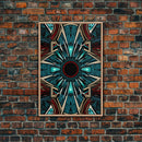 Art Deco Pattern Wall art - Framed Canvas Print - Art Deco - Red & blue art - Colorful painting - Patterns art - Wall art - Living room art