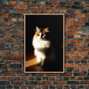 Portrait of a Calico Cat, Framed Canvas Print, Cat Art, Cat Photography, Cat Wall Art