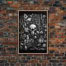 Collection of Trinkets Wall Art, Weird Wall Art, Black And White, Minimalist Print, Wall Decor, Canvas Print, Wall Art, Framed Canvas