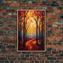 Abstract Wall Art, Forest Print, Fall Wall Art, Canvas Print, Wall Art, Vertical Print, Nature Print, College Dorm Decor, Living Room Prints