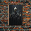 Macabre Decor, Framed Canvas Print, Halloween Wall Art, The Haunted Opera Singer, Dark Academia, Gothic Halloween Decor