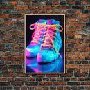 Sneaker Wall Art, Shoe Wall Art, Canvas Print, Wall Hanging, Portrait Art, Room Decor, College Dorm Art, Unique Wall Decor, Gift For Friend
