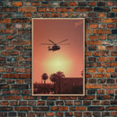 Helicopter, Chopper, Aviation Art, Helicopter Gifts, Canvas Print, Wall Hanging, Portrait Art, House Wall Art, Family Room Art, RV Decor