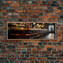Panoramic Bar Wall Art, Vintage 19th Century Bar Wall Art, Framed Canvas Print, Bar Cart Art, Bar Wall Art, Bar Art Prints, Antique Bar Art