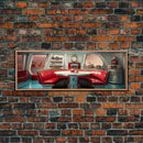 Atomic Age Scifi Style 1950s Diner Booth Wall Art, Framed Canvas Print, MCM, Midcentury Modern Wall Art, Diner Decor