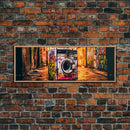 Graffiti Punk Wall Art, Street Art, Framed Canvas Print, Urban Decay Washing Machine, Limited Edition, High Quality Art, Game Room Art