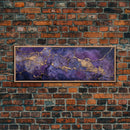 Purple and Gold Marble Canvas Wall Art, Abstract Canvas Art, Panoramic Art, Large Wall Art, Marble Wall Decor, Large Canvas Modern Art