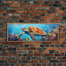 Sea Turtle Framed Canvas Print, Beautiful Sea Turtle Wall Art, Sea Turtle Print, Nursery Decor, Nursery Wall Art