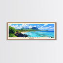 La Cuvette, Mauritius Panoramic Print, Vacation Gift, Mauritius Wall Art, Beach Painting, Beach Decor, Large Wall Art, Wood Frame Art