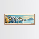 Patmos, Greece Panoramic Beach Print, Vacation Gift, Greece Wall Art, Beach Painting, Beach Decor, Beach Painting